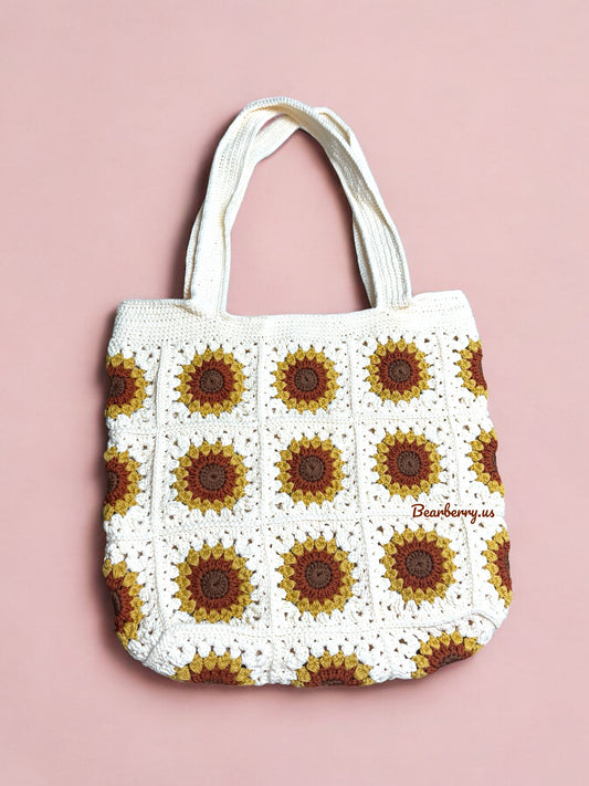 White Bag - Yellow Sunflower