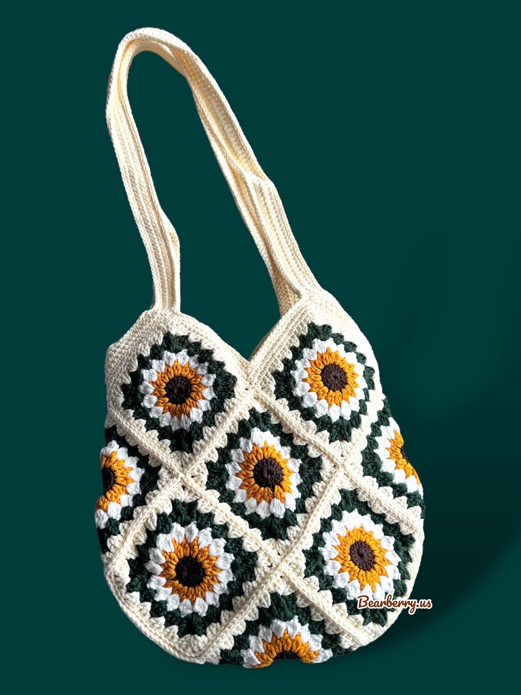 White - Green Flower Bag