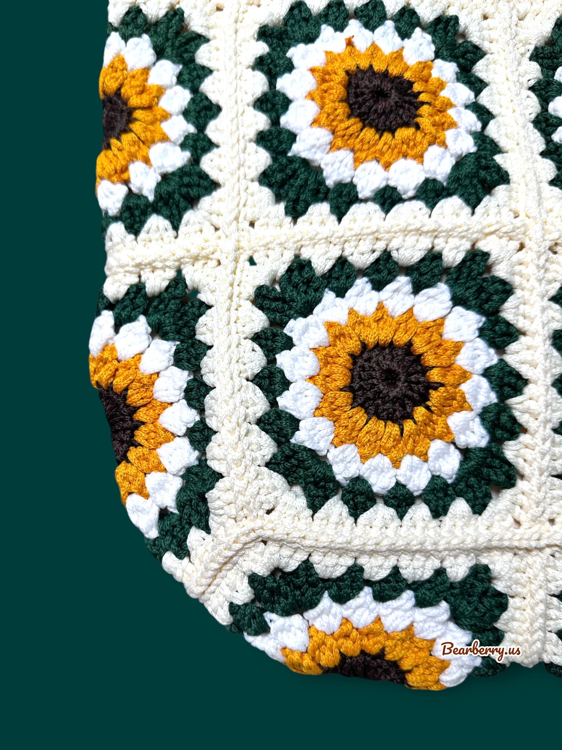 White - Green Flower Bag