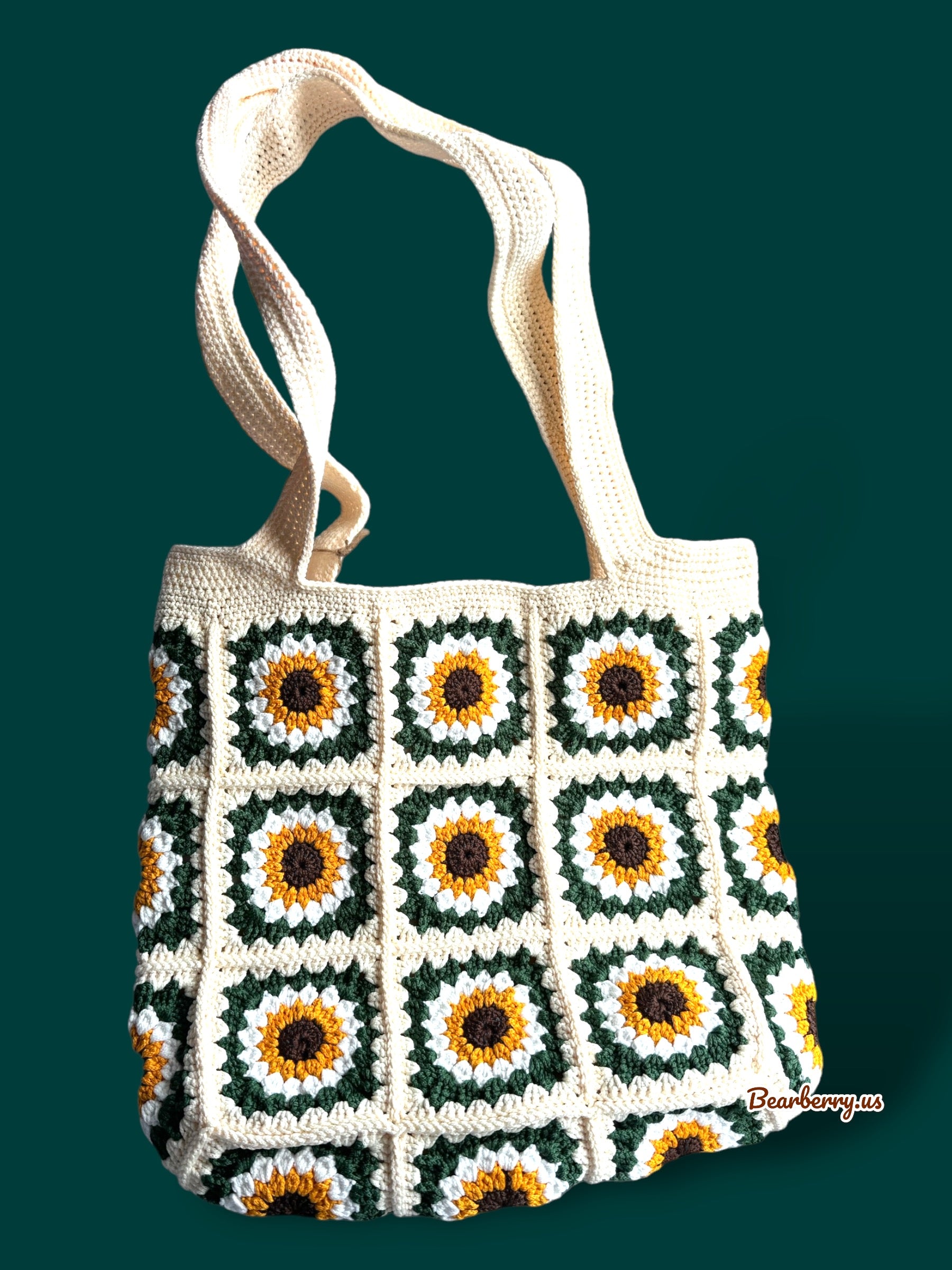 White - Green Flower Bag