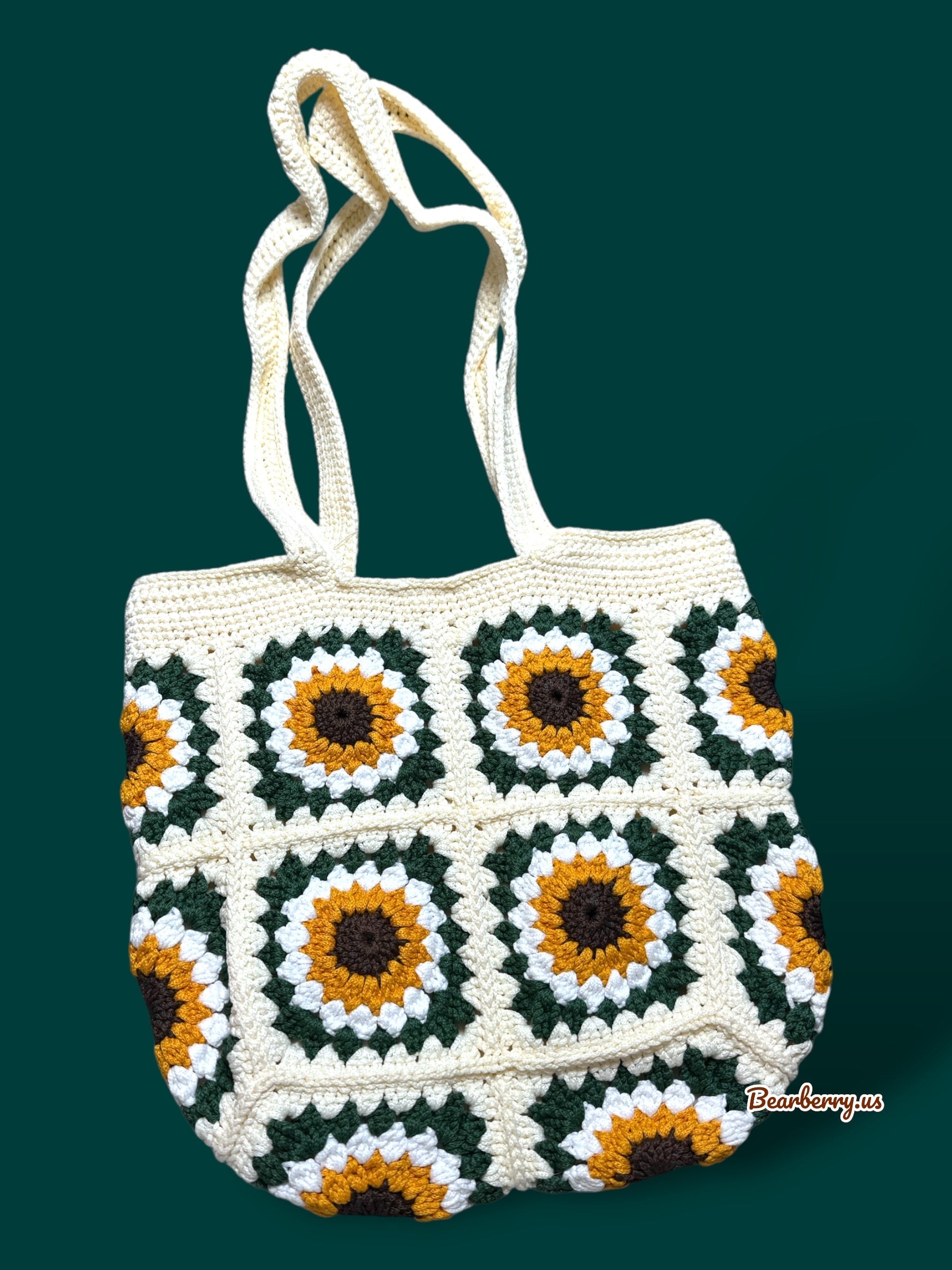 White - Green Flower Bag