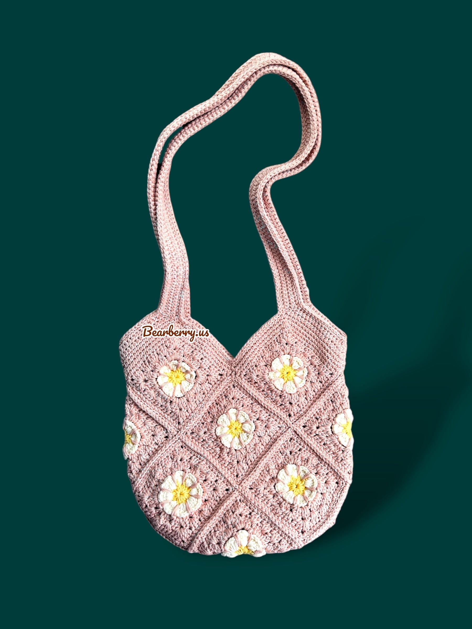 Pink - White Flower Bag