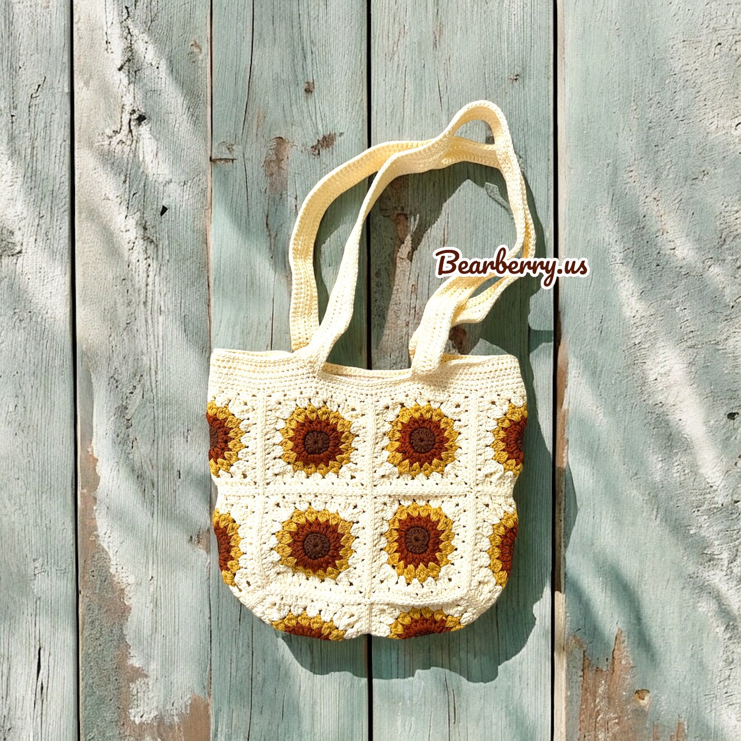 White Bag - Yellow Sunflower