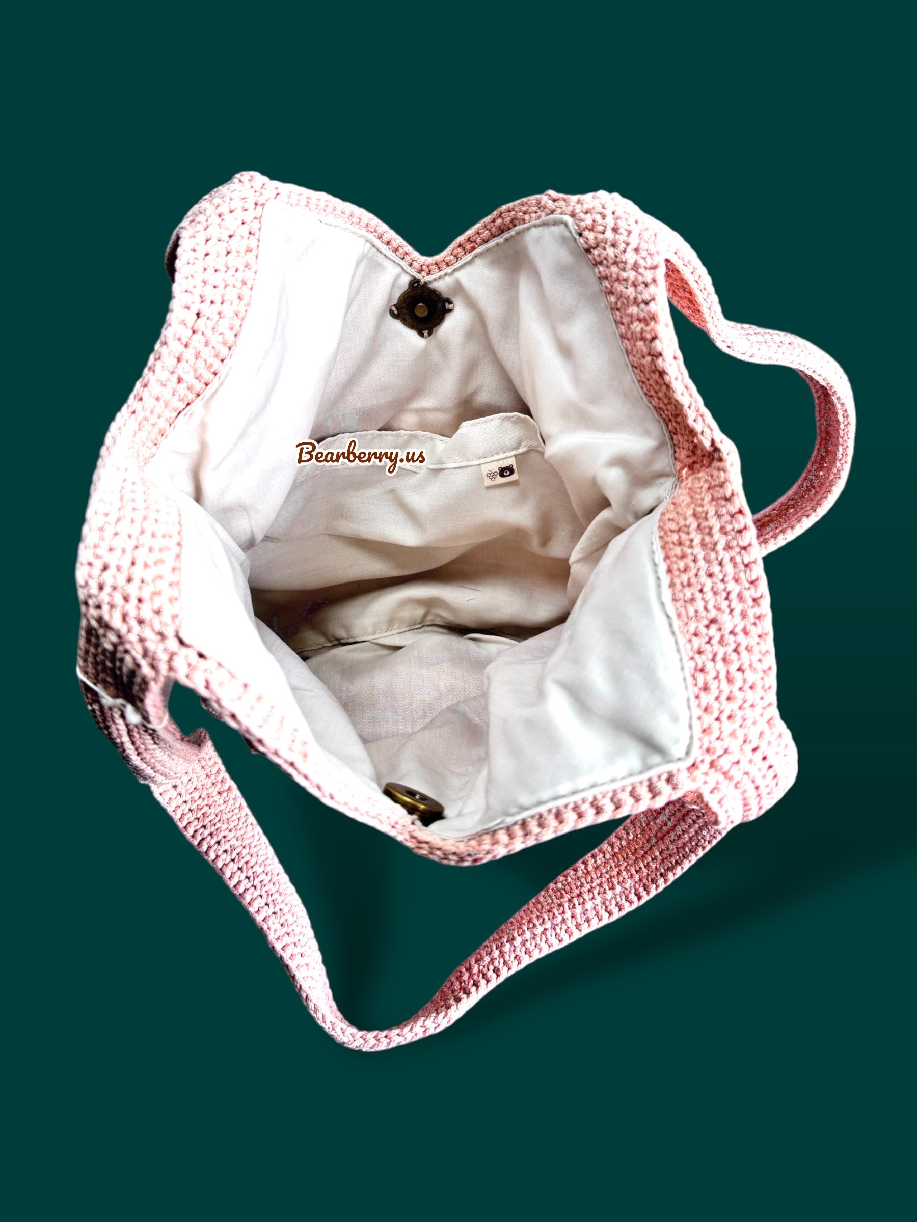 Pink - White Flower Bag