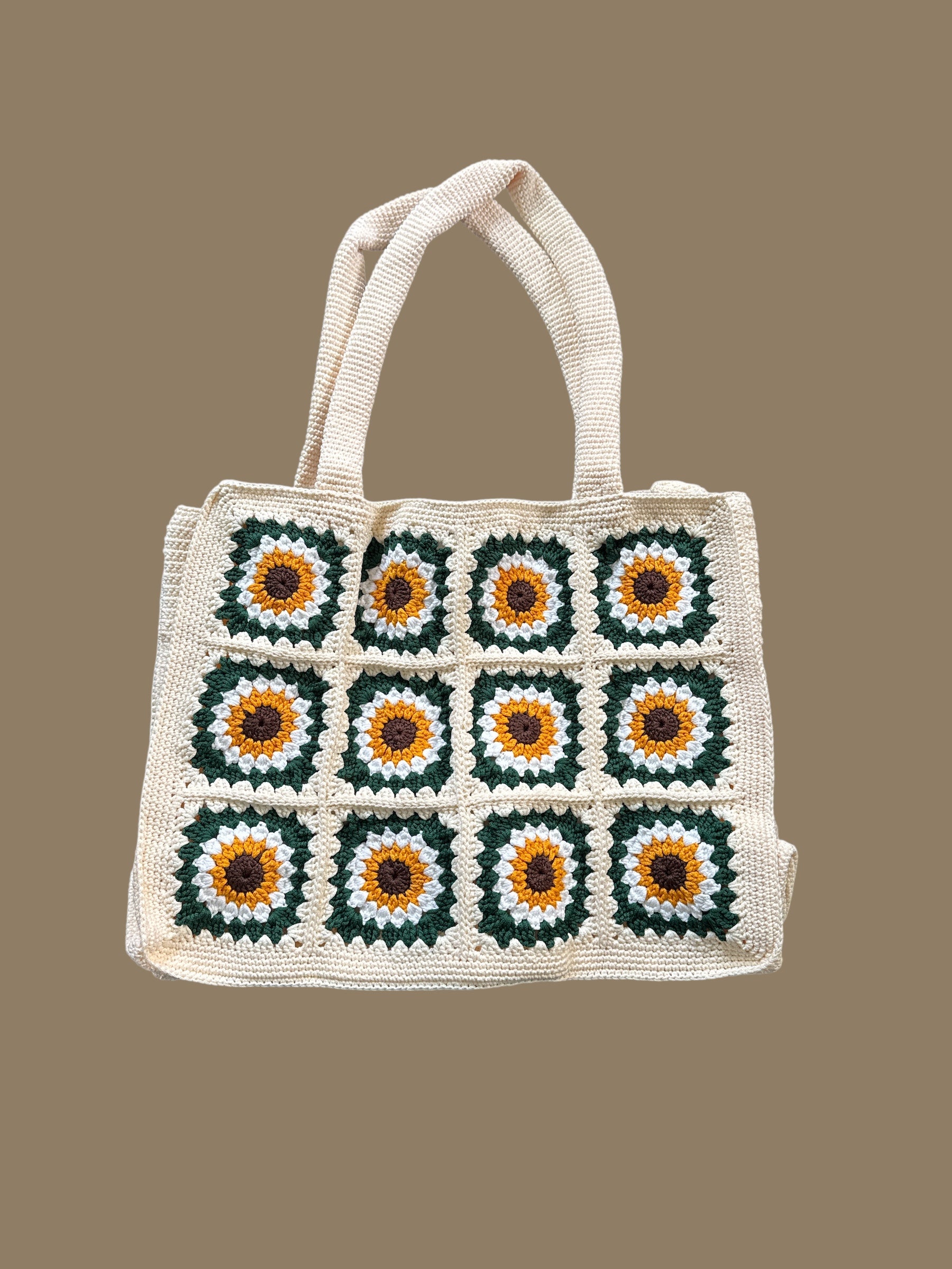 White - Green Flower Bag